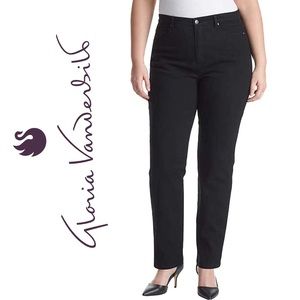 Gloria Vanderbilt Women's Amanda Classic Tapered Jean, Black 18 Short